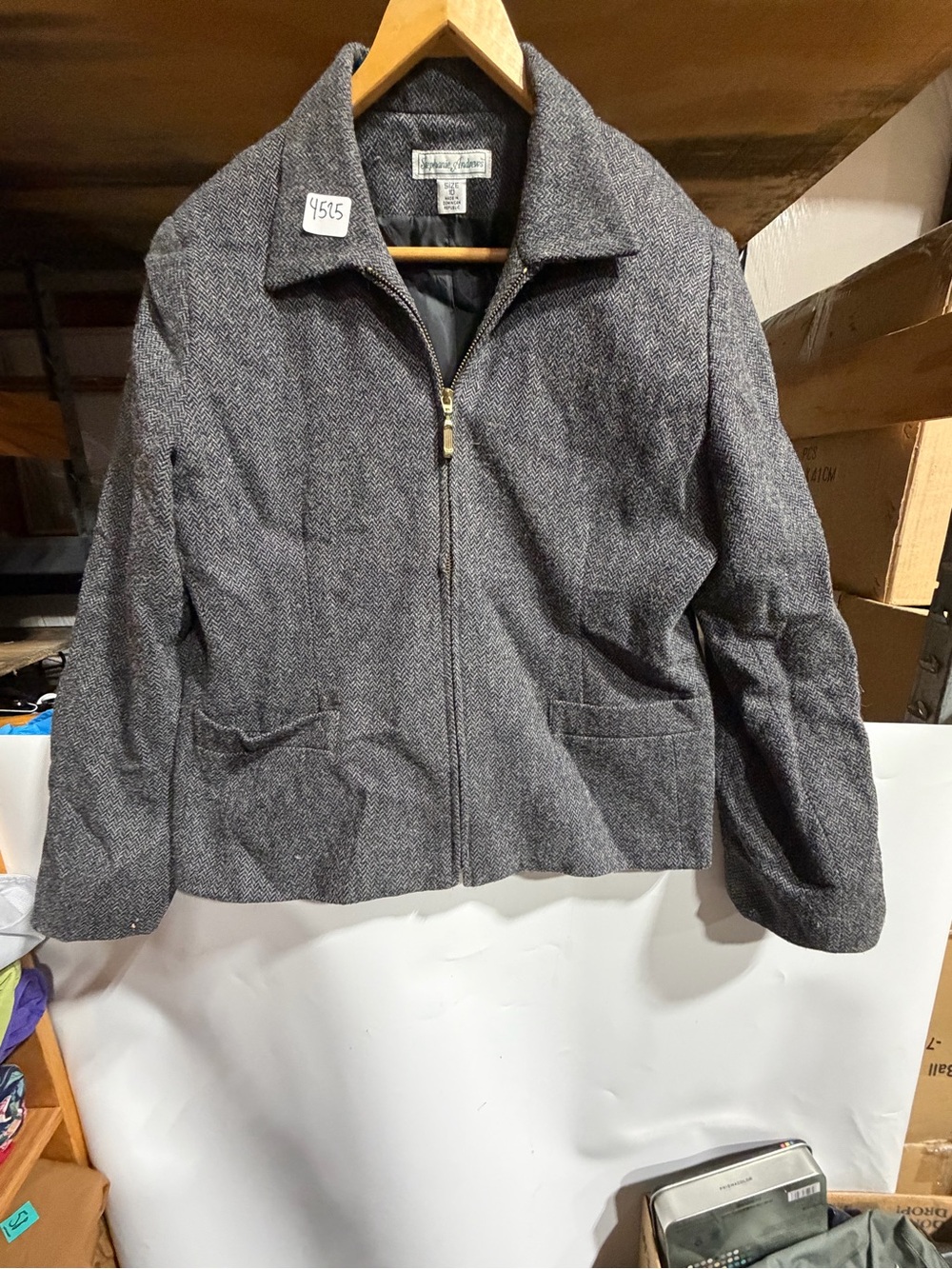 #4525Women’s Heather Gray Zip-Front Lightweight Jacket
